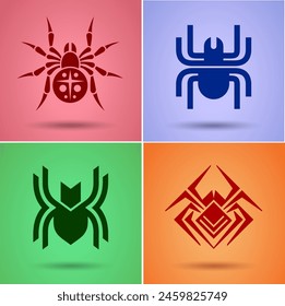 Spider icon, Flat style, vector