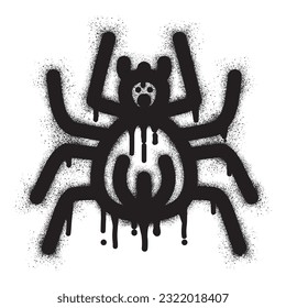 Spider icon graffiti with black spray pain