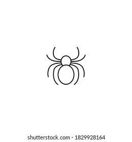 Spider icon. Halloween icon. Simple, flat, outline, black.