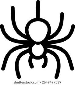 ícone de aranha ilustração contorno traçado linha preta minimalista	