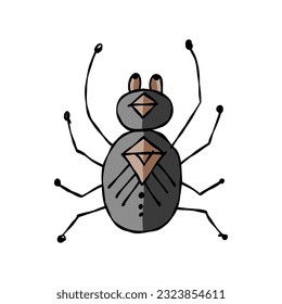 Spider icon, isolated on white. Hand drawn style.