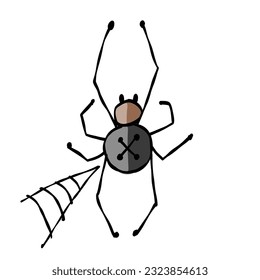 Spider icon, isolated on white. Hand drawn style.