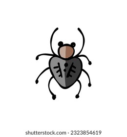 Spider icon, isolated on white. Hand drawn style.