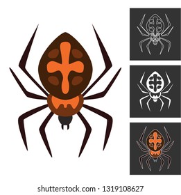 Spider icon isolated sign symbol and flat style for app, web and digital design.