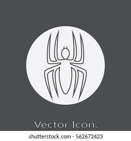 Spider icon isolated sign symbol and flat style for app, web and digital design. Vector illustration.
