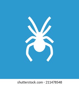 spider icon, isolated, white on the blue background. Exclusive Symbols 