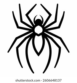 spider icon line art vector on white background