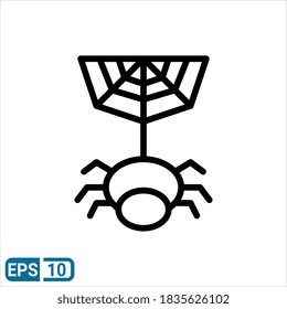 icono de araña en estilo de línea aislado en fondo blanco. EPS 10
