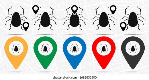 Spider icon in location set. Simple glyph, flat illustration element of halloween theme icons