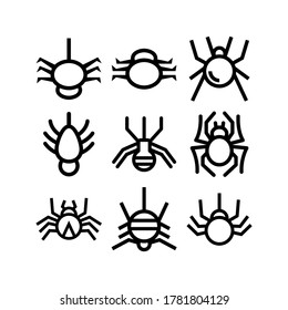 icono de araña o logotipo símbolo de signo aislado ilustración vectorial - Colección de iconos vectoriales de estilo negro de alta calidad
