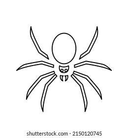 icono de araña en fondo blanco, ilustración vectorial
