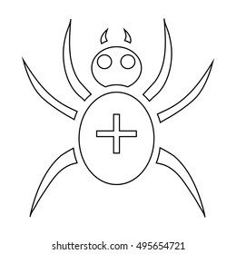 Spider icon. Outline illustration of spider vector icon for web design