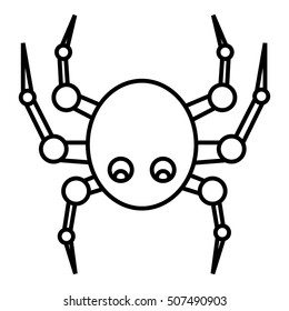 Spider icon. Outline illustration of spider vector icon for web