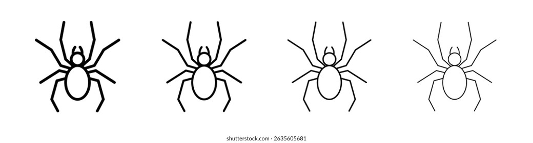 Spider icon Outline sign symbol set