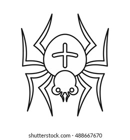 Spider icon in outline style isolated on white background. Insect symbol vector illustration