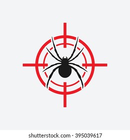 spider icon red target - vector illustration. eps 8