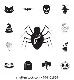 Spider icon. Set of Halloween icons on white background.