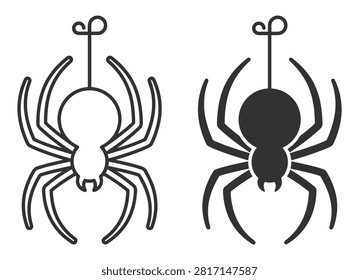 Spider icon set vector illustration on transparent background
