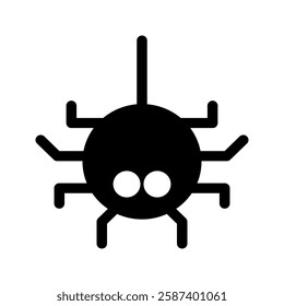 Spider icon with sharp, geometric shapes, symbolizing precision, symmetry, and modern design. Often linked to technology and digital aesthetics.