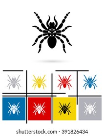 Spider icon or spider sign. Vector spider pictogram or spider symbol