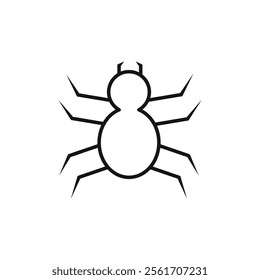 Spider icon Simple thin line flat symbol