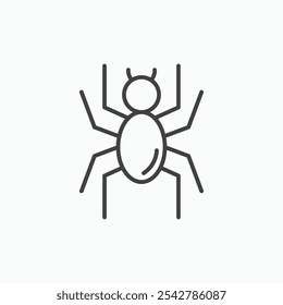 Icono de araña en delgado contorno.