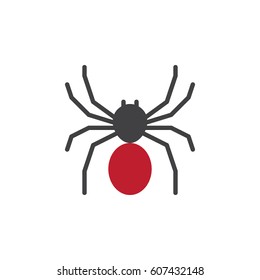 Spider icon vector, filled flat sign, solid colorful pictogram isolated on white. Symbol, logo illustration. Pixel perfect