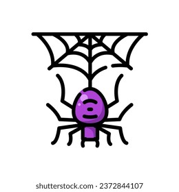 Spider Icon Vector Illustration Isolated White for Halloween Element Design, Sticker, Decoration