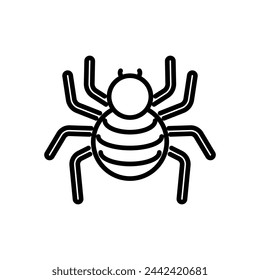 spider icon vector in line style