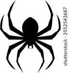 Spider icon vector, Spider silhouette, Halloween icon, Creepy Spider Illustration