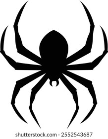 Spider icon vector, Spider silhouette, Halloween icon, Creepy Spider Illustration