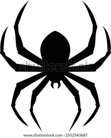 Spider icon vector, Spider silhouette, Halloween icon, Creepy Spider Illustration
