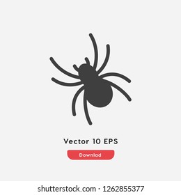 Spider icon vector. Spider symbol. Linear style sign for mobile concept and web design. Spider symbol illustration. Pixel vector graphics - Vector.

