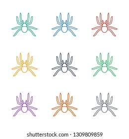 spider icon white background. Editable line spider icon from animals. Trendy spider icon for web and mobile.