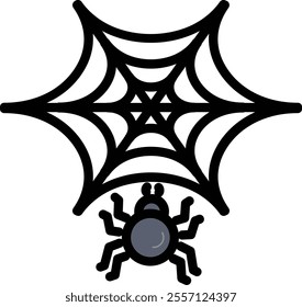 Spider icon for wildlife and nature world