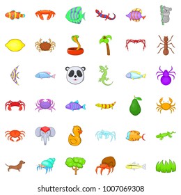 Spider icons set. Cartoon style of 36 spider vector icons for web isolated on white background