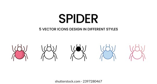 Spider icons set vector illustration. vector stock,