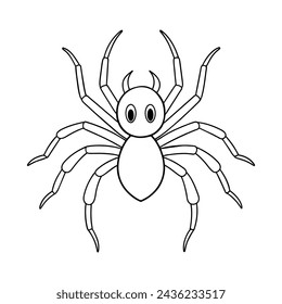 Spider illustration coloring page for kids 
