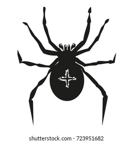 Ilustración araña de jardín-araña. La araña vectora arácnido insecto animal aterrador miedo horror. Fobia temible y peligrosa de virus de Navidad halloween arañas peligrosas telaraña tarantula telaraña.