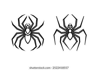 arte de linha de ilustração de aranha sobre fundo branco