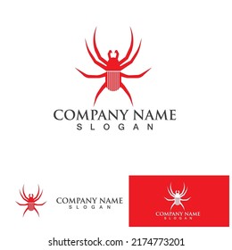 spider illustration logo vector template-vector
