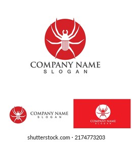spider illustration logo vector template-vector