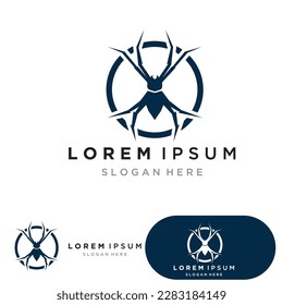 spider illustration logo vector template-vector