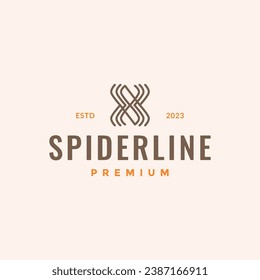 spider insect art line minimal style simple hipster colorful logo design vector icon illustration