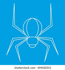 Spider insect icon blue outline style isolated vector illustration. Thin line sign