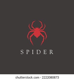 Spider Insect red logo design	
