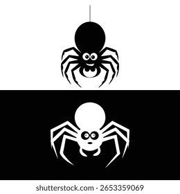 ilustração de vetor de silhueta de inseto de aranha.