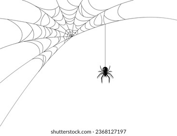 Spider With Isolated White Background With Gradient Mesh, Vector Illustration