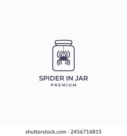 Spider in jar simple linear logo vector icon illustration