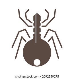 Spider Key Logo Design Vector